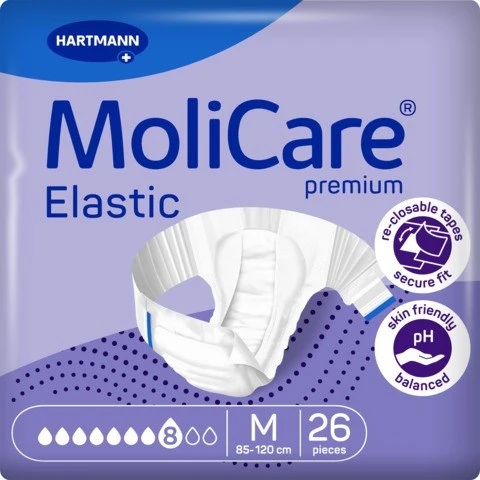 MOLİCARE 8 DAMLA 3144 GR EMİŞ KAPASİTELİ BELBANTLI HASTA BEZİ MEDIUM 26 ADET ürün görseli 1