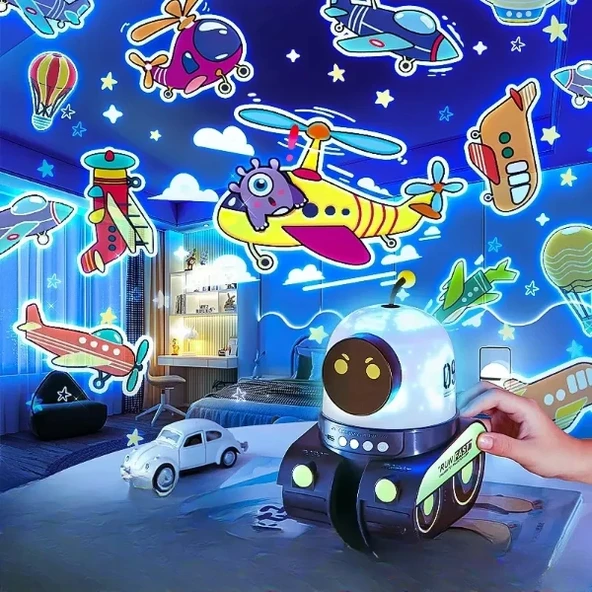 Robot Tasarımlı Projektör Gece Lambası - Resim 3