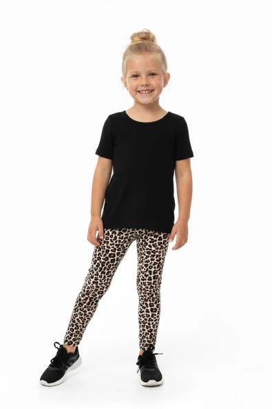 Kız Çocuk Fitilli Tayt Leopar BGL-ST05205 ürün görseli 1