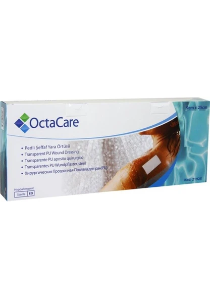 OCTACARE SU GECİRMEZ SEFFAF PU FİLM YARA ÖRTÜSÜ 9 CM*25 CM  25 ADET ürün görseli 1