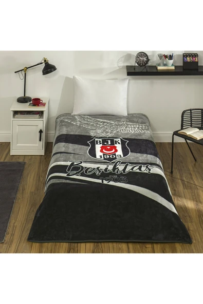 Taç Lisanslı Beşiktaş Kartal Tek Kişilik Battaniye 160 x 220 ürün görseli 1