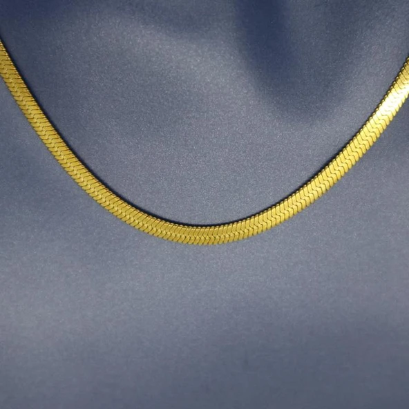 İtalyan 4 mm Sarı Çelik Ezme Zincir 45 cm ürün görseli 1
