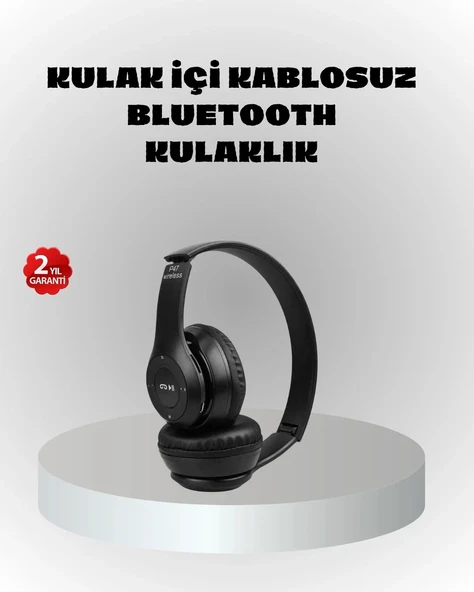 Kablosuz Bluetooth Kulaklık – Tf Kart, Aux, Mikrofonlu, Suya Dayanıklı, 10m Menzil ürün görseli 1