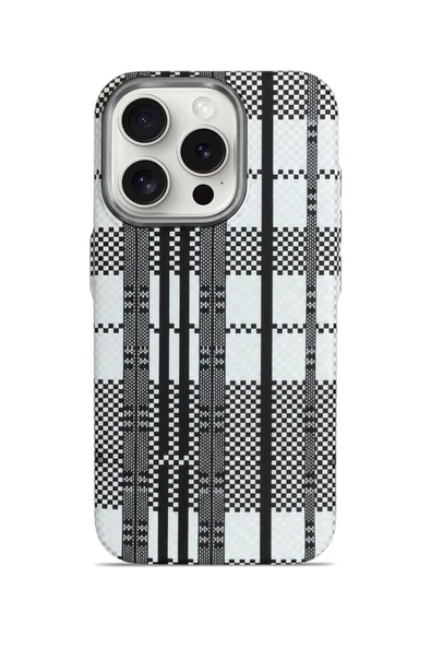 Aether Carbon iPhone 13-14 MagSafe Karbon Kılıf Monochrome Signal ürün görseli 1