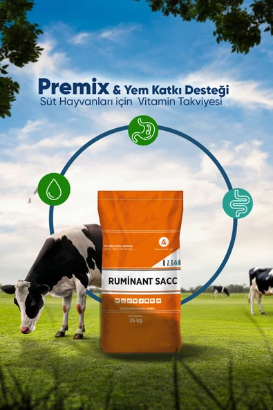ÖZTAR İLAÇ Ruminant SACC Premiks Yem Katkısı 25 Kg – Süt Hayvanları İçin Vitamin Destekleyici ürün görseli 1