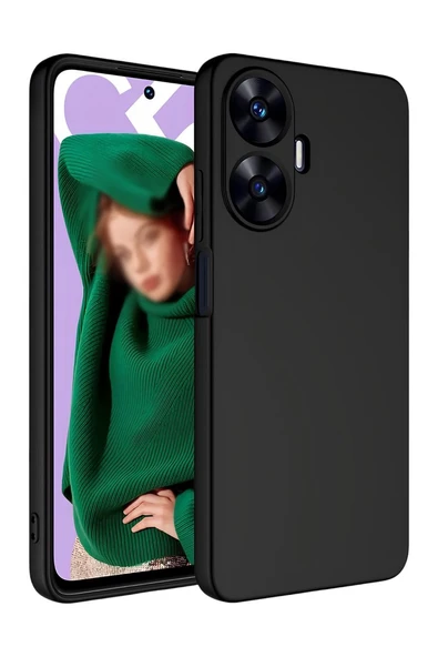 Realme C55 Premium Siyah Silikon Kılıf ürün görseli 1