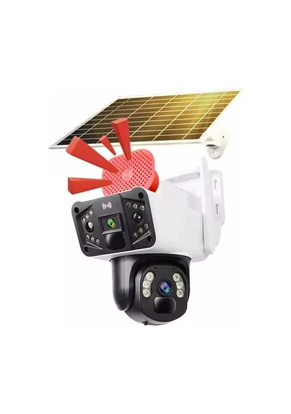 Okam O-Kam 3915 4G 6Mp Dual Lens Güneş Panelli Ptz Solar Sirenli Güvenlik Kamerası ürün görseli 1