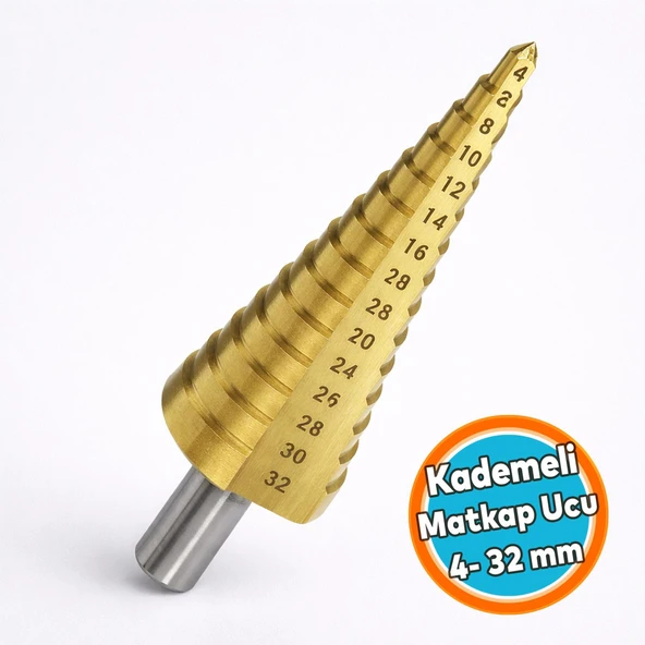 4-32 mm Kademeli Matkap Ucu Metal Ahşap Plastik Delme Aparatı Profesyonel Kullanım Uzun Ömürlü ürün görseli 1