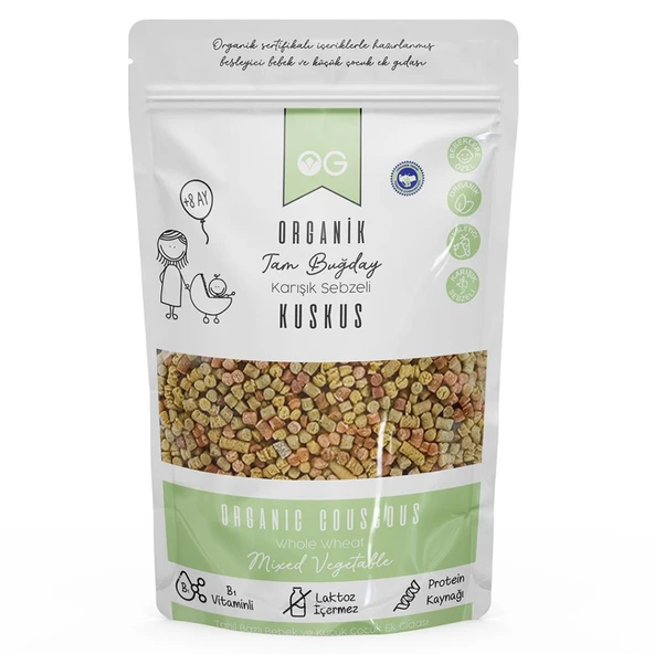 Og Natural Organik Karışık Sebzeli Bebek Kuskus 250 Gr ürün görseli 1