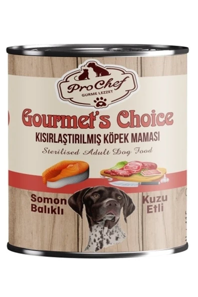Prochef 16 Adet Gourmet's Choice Kısırlaştırılmış Köpek Maması | 415 Gr Somon & Kuzu Etli Konserve Yaş Mama ürün görseli 1