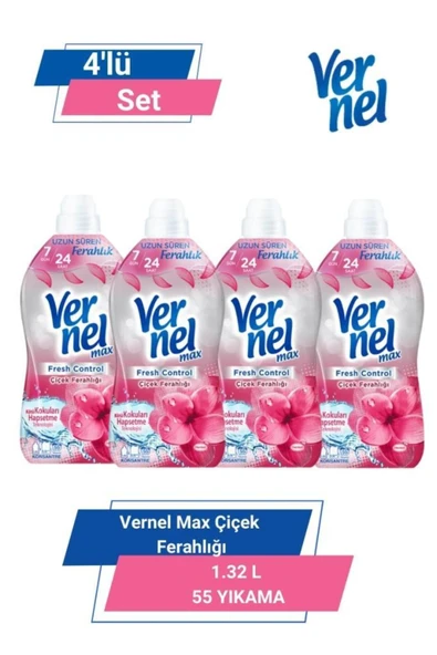 Vernel Max Çiçek Ferahlığı 1.32l 55 Yıkama 4'lü Set ürün görseli 1