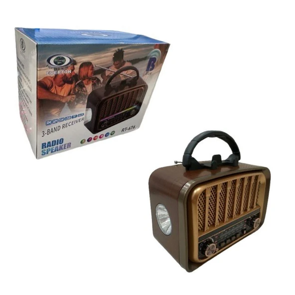 Everton Rt-676 Bluetooth (Rgb) Fenerli Usb-Micro Sd Nostaljik Radyo ürün görseli 1
