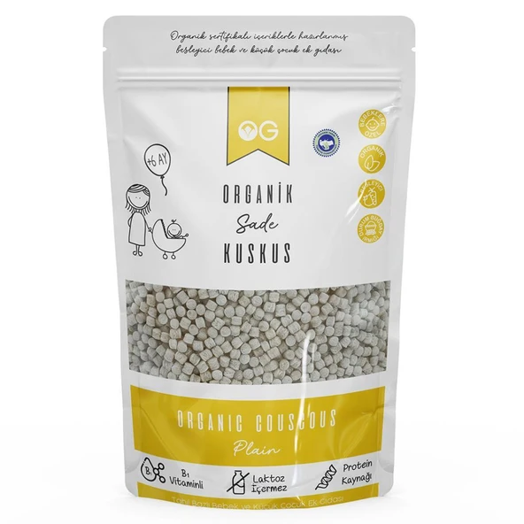 Og Natural Organik Sütsüz Yumurtasız Bebek Kuskus 250 Gr ürün görseli 1