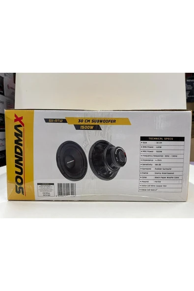 Soundmax SX-RT12 30 CM KABİNLİ SUBWOOFER BAS 1500 WATT MAXİMUM - Resim 3