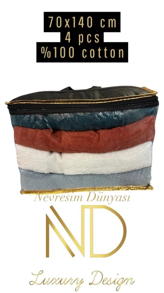 Nevresim Dünyası 70x140 4'lü Havlu Prime 3 ürün görseli 1
