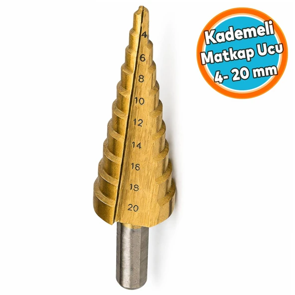 Çok Amaçlı Kademeli Matkap Ucu Aparatı 4-20 mm Metal Ahşap Plastik Delme Uyumlu Çok Amaçlı Profosyonel Delici ürün görseli 1