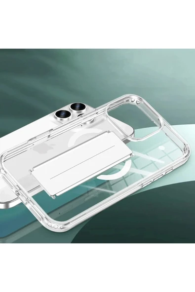 iPhone 14 Pro Max Kılıf Alfa Magsafe Standlı Kapak - Siyah ürün görseli 1