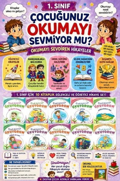 1 .Sınıf Okumayı Sevdiren 10 lu Hikaye Seti - 5 (16 sayfa) ürün görseli 1