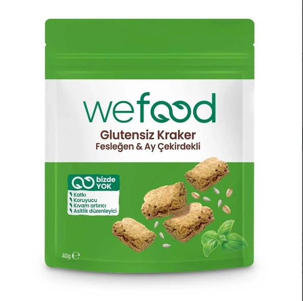 Wefood Glutensiz Fesleğenli Ayçekirdekli Kraker 40 Gr ürün görseli 1