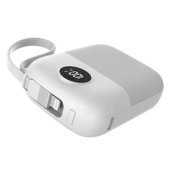 S-Link Mp110 10000Mah Pd22.5W Type-C+Lightning Kablolu Beyaz Pil Şarj Cihazı Powerbank ürün görseli 1