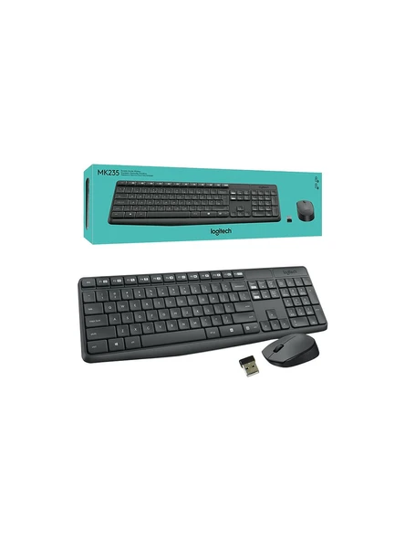 Logitech 920-007931 Mk235 İngilizce Siyah Kablosuz Klavye & Mouse Seti ürün görseli 1