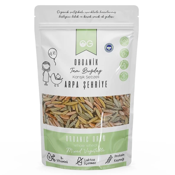 Og Natural Organik Karışık Sebzeli Arpa Şehriye 250 Gr ürün görseli 1