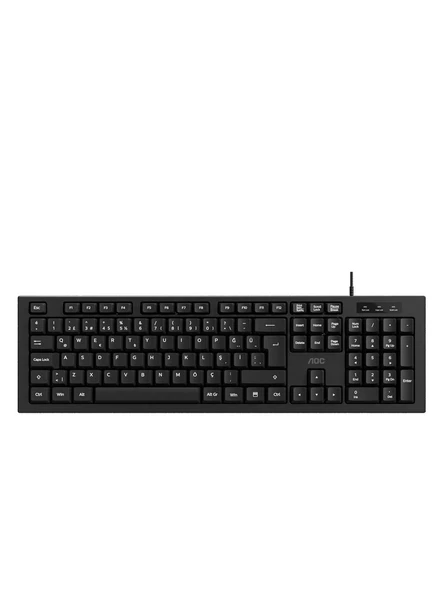 Aoc Kb130B-38 Usb Siyah Türkçe Kablolu Standart Klavye Sessiz Yazma ürün görseli 1