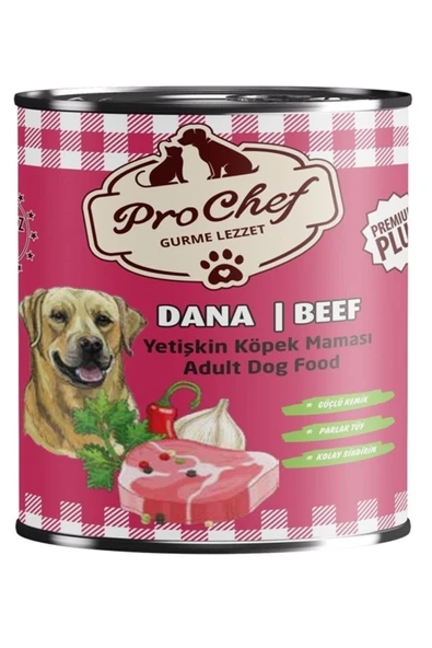 Prochef 16 Adet Premium Plus Yetişkin Köpek Maması | 415 Gr Dana Etli Konserve Yaş Mama ürün görseli 1