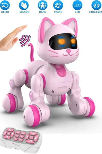Uzaktan Kumandalı 30 Fonksiyon Akıllı Interaktif Öğretici Robot Oyuncak Kedi ürün görseli 1