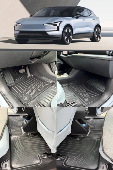 Rizline Volvo EX30  2024 Sonrası 3D Havuzlu Paspas Siyah ürün görseli 1