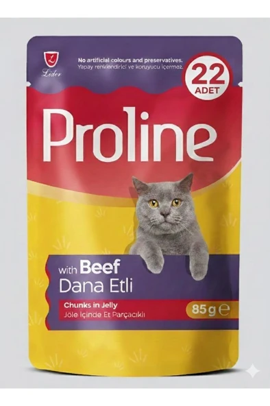 Proline Pouch Dana Etli Yaş Kedi Maması 22 x 85gr ürün görseli 1