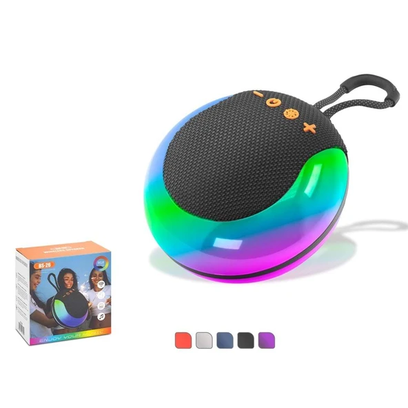 Hadron Bs26 Mini Bluetooth Hoparlör Fm Rgb 12 X 6 X 12.3 Cm ürün görseli 1