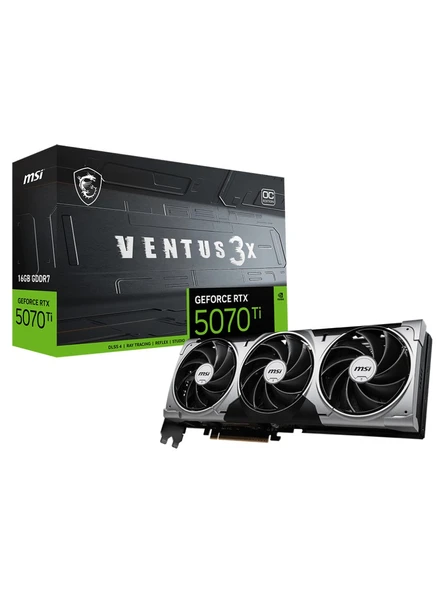 Msi Geforce Rtx5070Ti 16G Ventus 3X Oc 16Gb Gddr7 256 Bit Dlss 4 Ekran Kartı ürün görseli 1