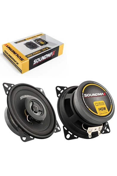 Soundmax Art002 X01  Sx-Cx402 Oto Hoparlör 10Cm 140 Watt Tweeterli 2 Adet Bernami Yeni ürün görseli 1
