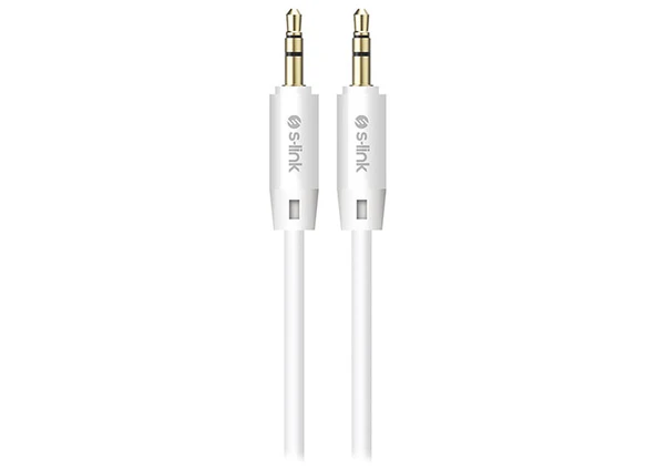S-Link Sl-Sp70 1 Metre Beyaz 3.5Mm Stereo Ses Kablosu ürün görseli 1