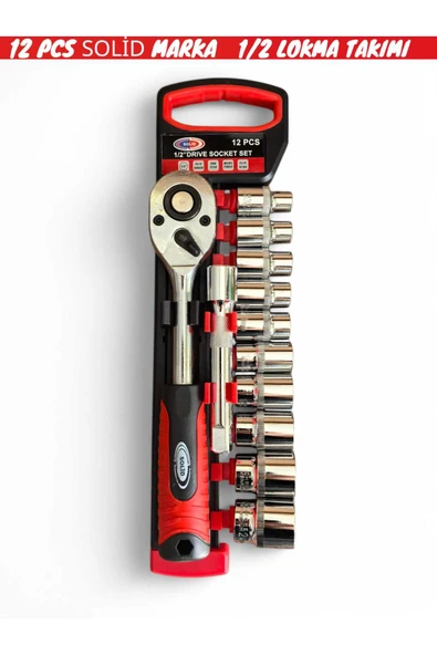 ekinler el aletleri 1/2'' Lokma Anahtar Takımı Seti Cr-V Çeliği Krom 12 Parça ürün görseli 1