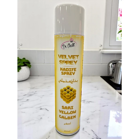 250 Ml Kadife Sprey Gıda Boyası - Sarı ürün görseli 1