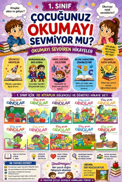 1 .Sınıf Okumayı Sevdiren 10 lu Hikaye Seti - 6 (16 sayfa) ürün görseli 1
