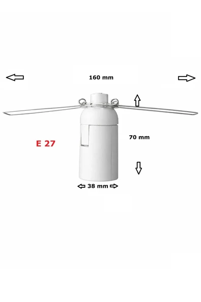 E27 YAYLI Duylu 4 Metre Arapuarlı (Aç Kapat Anahtar) (2X0,50) (Beyaz) 65W - Resim 2