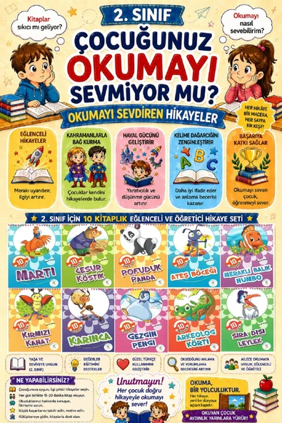 2 .Sınıf Okumayı Sevdiren 10 lu Hikaye Seti - 10 (32 sayfa) ürün görseli 1