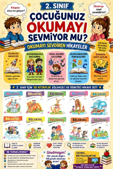 2 .Sınıf Okumayı Sevdiren 10 lu Hikaye Seti - 9 (32 sayfa) ürün görseli 1