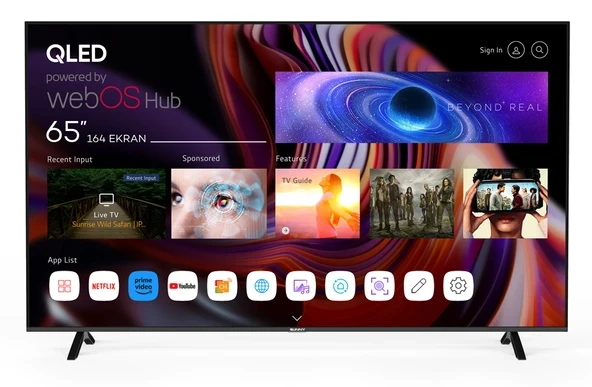 Sunny SN65QMN252 4K Ultra HD 65'' 165 Ekran Uydu Alıcılı webOS Smart QLED TV ürün görseli 1