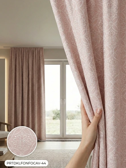 PratikFon Jakar Dokuma Fon Perde 140en260boy cm (Tek Kanat) Hazır Dikili ürün görseli 1