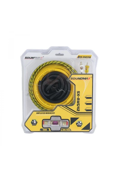 Soundmax AWG42-4GA KALİTELİ-PROFESYONEL-KALIN -ANFİ FULL SET KABLOSU- ürün görseli 1