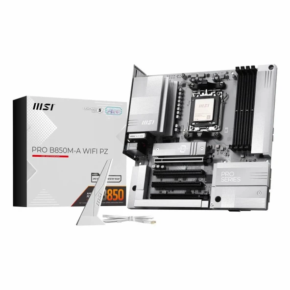 MSI Pro B850M-A WiFi PZ DDR5 (8200MHz)OC M.2 HDMI/DP/USB-C PCIe 5.0 AM5 mATX Anakart ürün görseli 1
