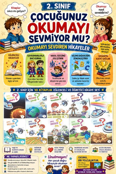 2 .Sınıf Okumayı Sevdiren 10 lu Hikaye Seti - 7 (32 sayfa) ürün görseli 1