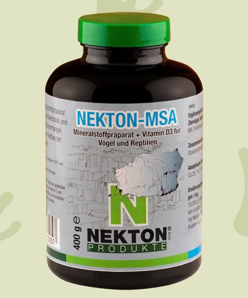 Nekton MSA Kuşlar ve Sürüngenler İçin D3 Vitaminli Kalsiyum Mineral Takviyesi 400 Gr ürün görseli 1