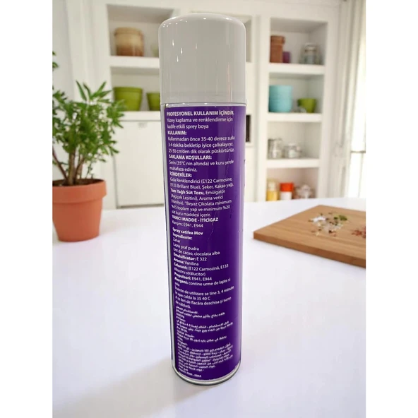 250 Ml Kadife Sprey Gıda Boyası - Mor - Resim 2