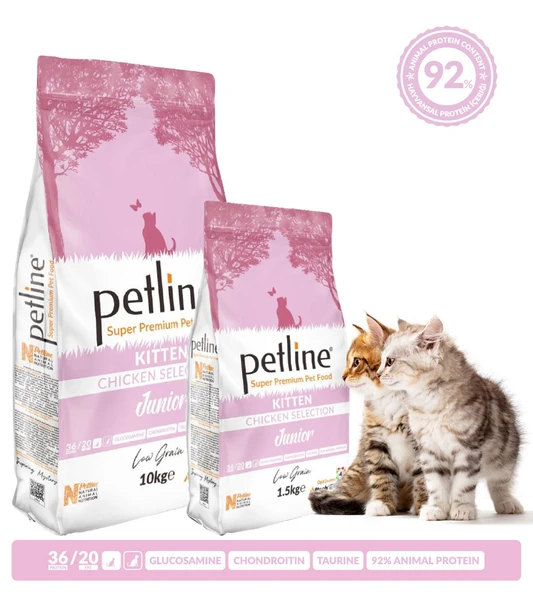 Petline tavuklu yavru Kedi Maması 1.5 kg ürün görseli 1
