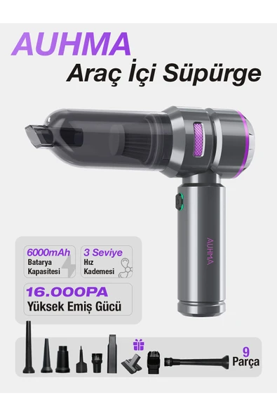 ekinler el aletleri AHV-01 Kablosuz Güçlü Araç Süpürgesi ve Hava Üfleyici | 16000PA Vakum Gücü | 3 Kademeli Hız | ürün görseli 1